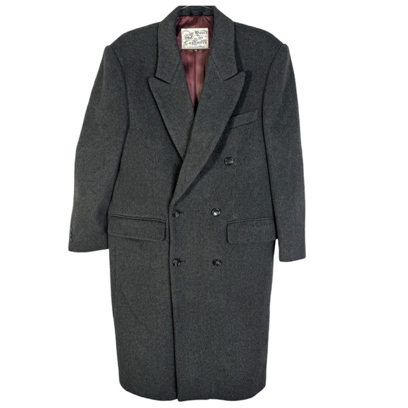 CASHMERE AND WOOL VINTAGE TRENCH SINGLE BREAST  GREY COAT MEN SIZE 38 - Picture 13 of 13